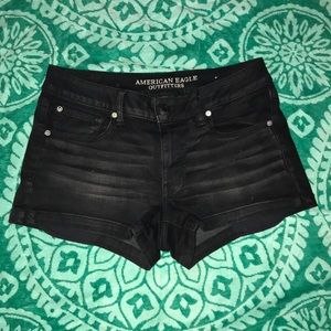 Black distress wash jeans